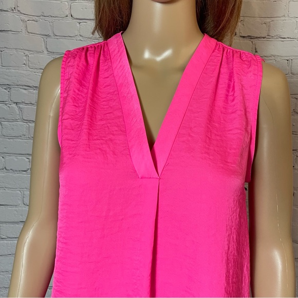 NWT New Vince Camuto Pink Rumpled Satin Sleeveless Blouse Size XS - Picture 10 of 12